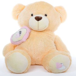 Peach 5 Feet Big Teddy Bear with a heart